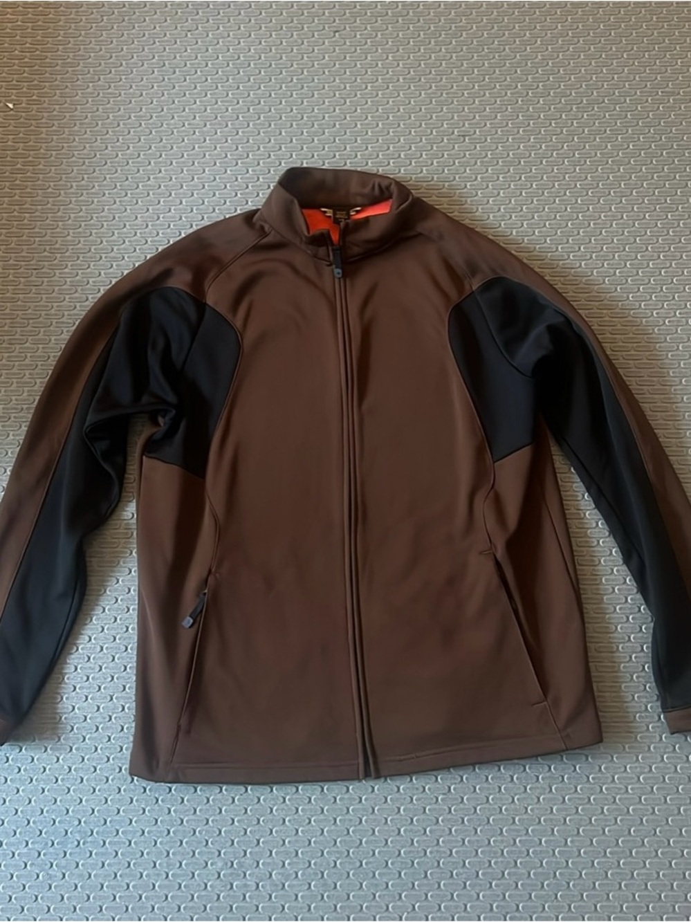 Men's Brown Performance Softshell Jacket with Black Panels